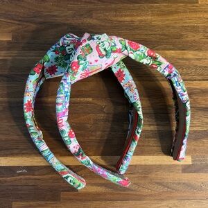Disney Preppy Lilly Pulitzer Headbands Boutique Set of 2 Christmas Holiday